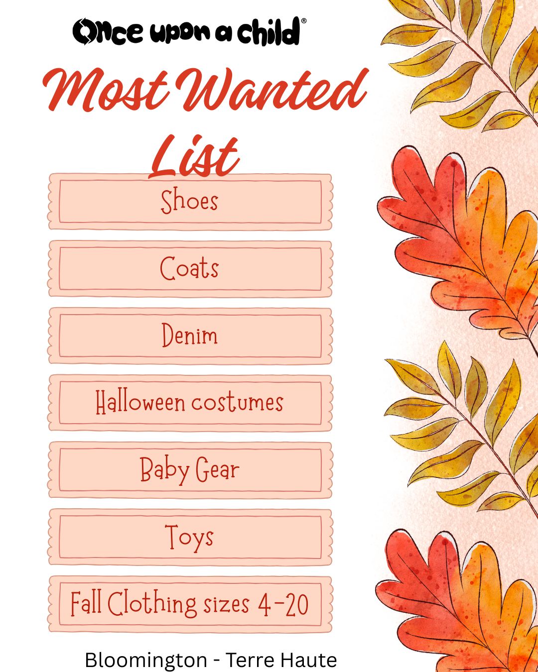 most wanted items